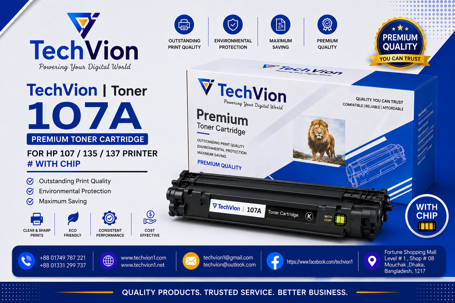 TechVion | Toner | 107A FOR HP 107/135/137 PRINTER # WITH CHIP